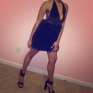 Black halter top dress